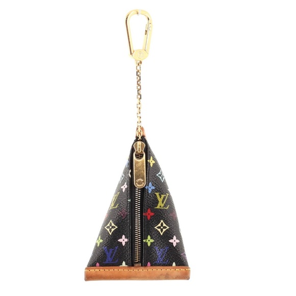 Louis Vuitton Black Multicolor Monogram Triangle Keychain Pouch - Picture 2 of 11